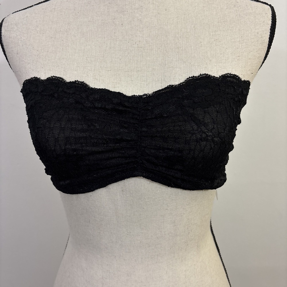 Intimately Free People‎ NWT L Strappy Lace Bra Black Strapless
